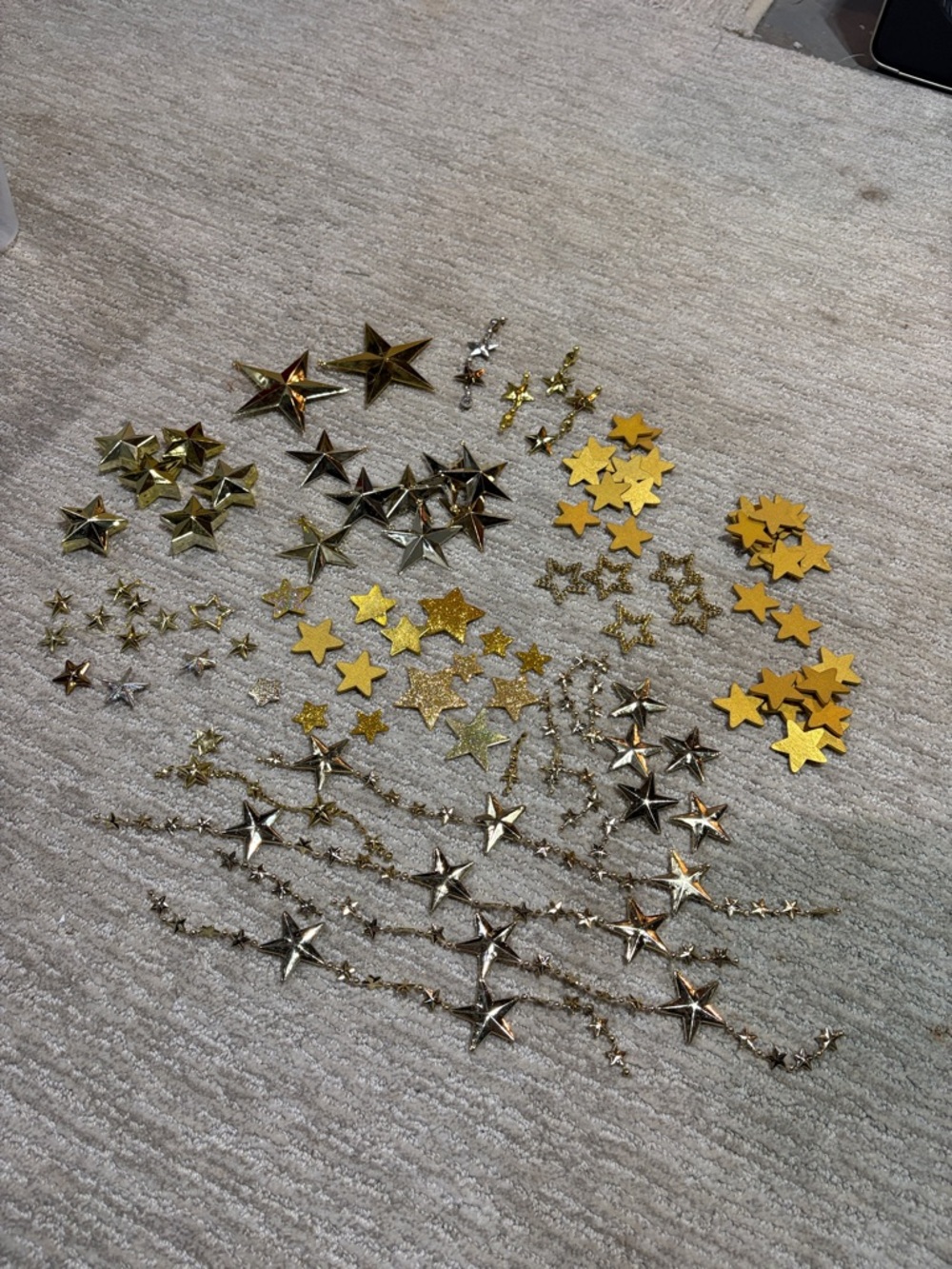 100+ Gold Glitter Assorted Stars for crafts or hanging Homecoming Holidays